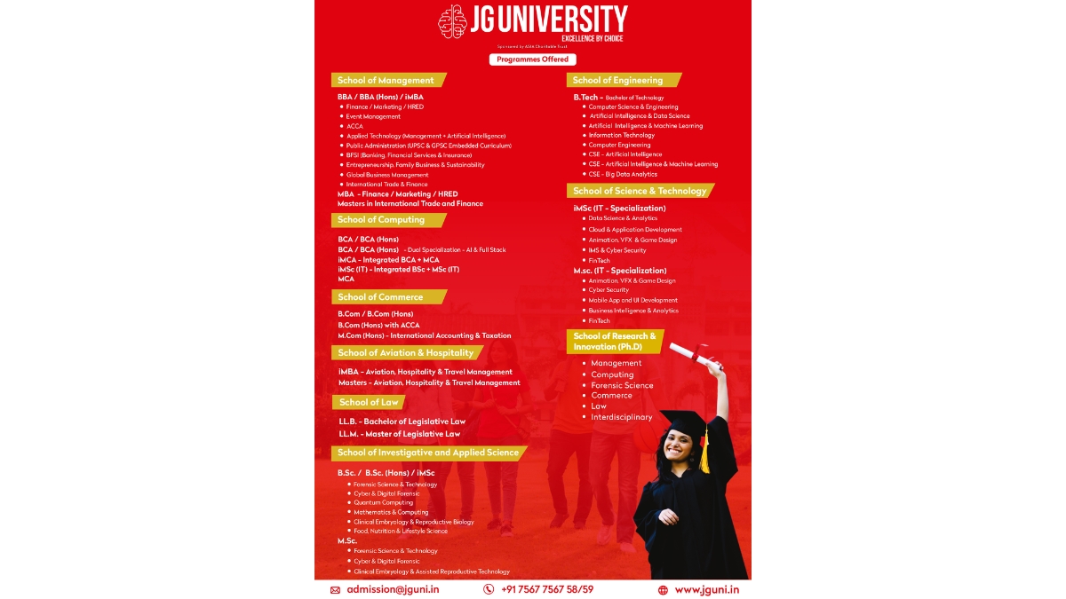 JG University Opens Admissions for 2026; Strengthens Focus on Industry-Ready Education and Future Careers