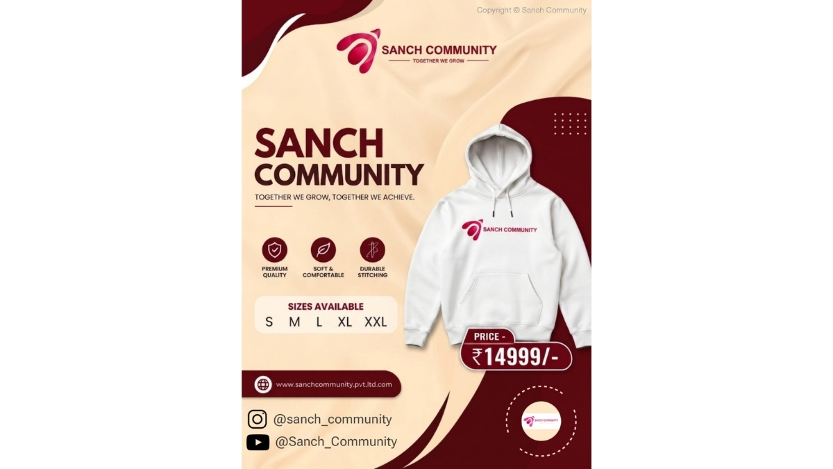 Sanchit Patil, Entrepreneur & Founder, Unveils Sanch Community’s Signature Hoodie Collection to Strengthen Community Identity