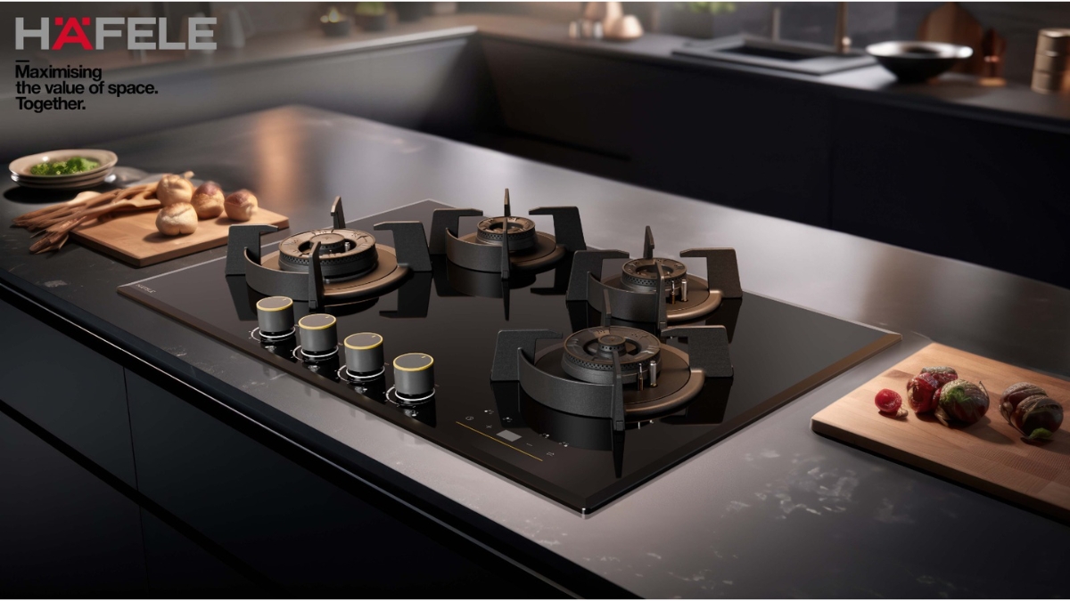 Hafele Cronus Digi-Step Hobs Simplify Cleaning with Thoughtful Burner Design