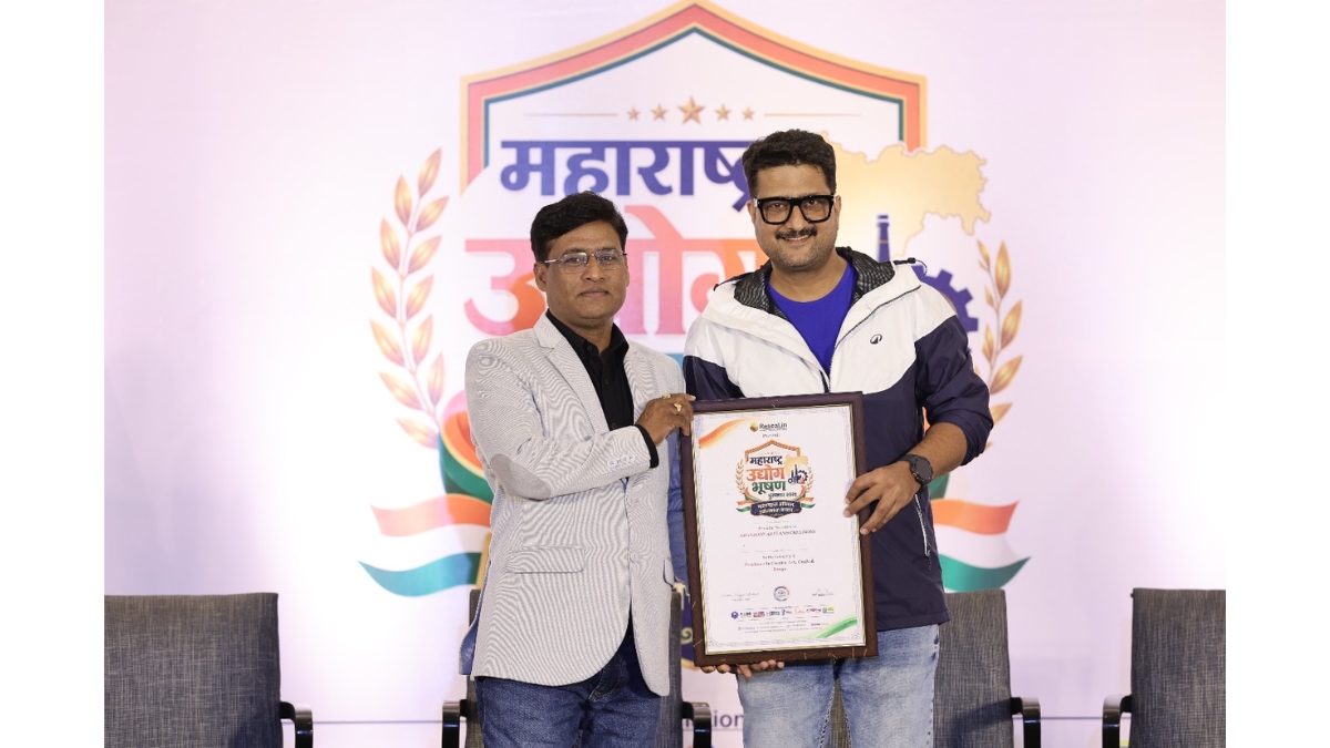 Mr. Chandrashekhar Ajabrao Khanzode of Khanzode Arts and Creations Honoured for Excellence in Creative Arts, Crafts & Design at Maharashtra Udyog Bhushan Puraskar 2026